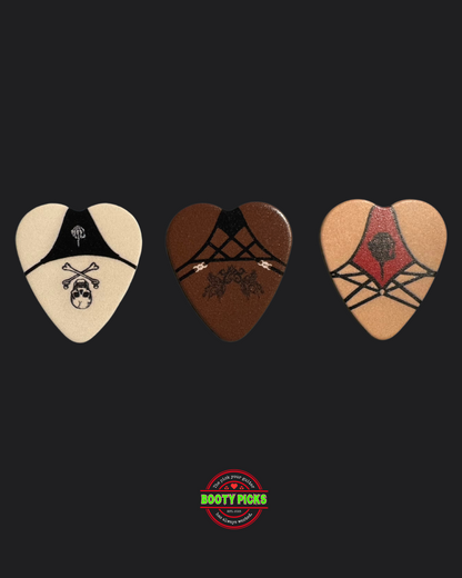 Booty Picks - Skull print - Variety 3 Pack - Guitar Picks